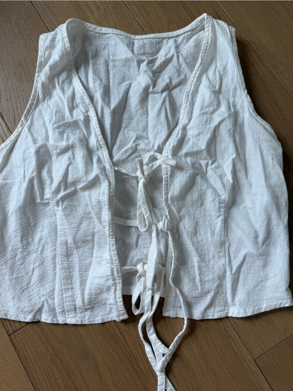 Linen tie up top